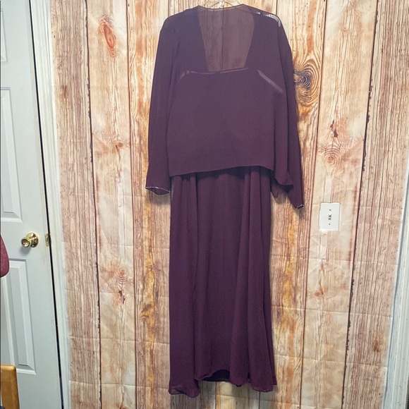 Evening Gown Modern Maids Purple Gown Size 26W with Jacket with Silver Jewels - Picture 6 of 15